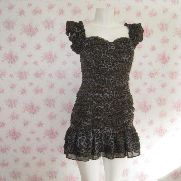 XOXO Leopard Ruched Mini Dress - Picture 8 of 8